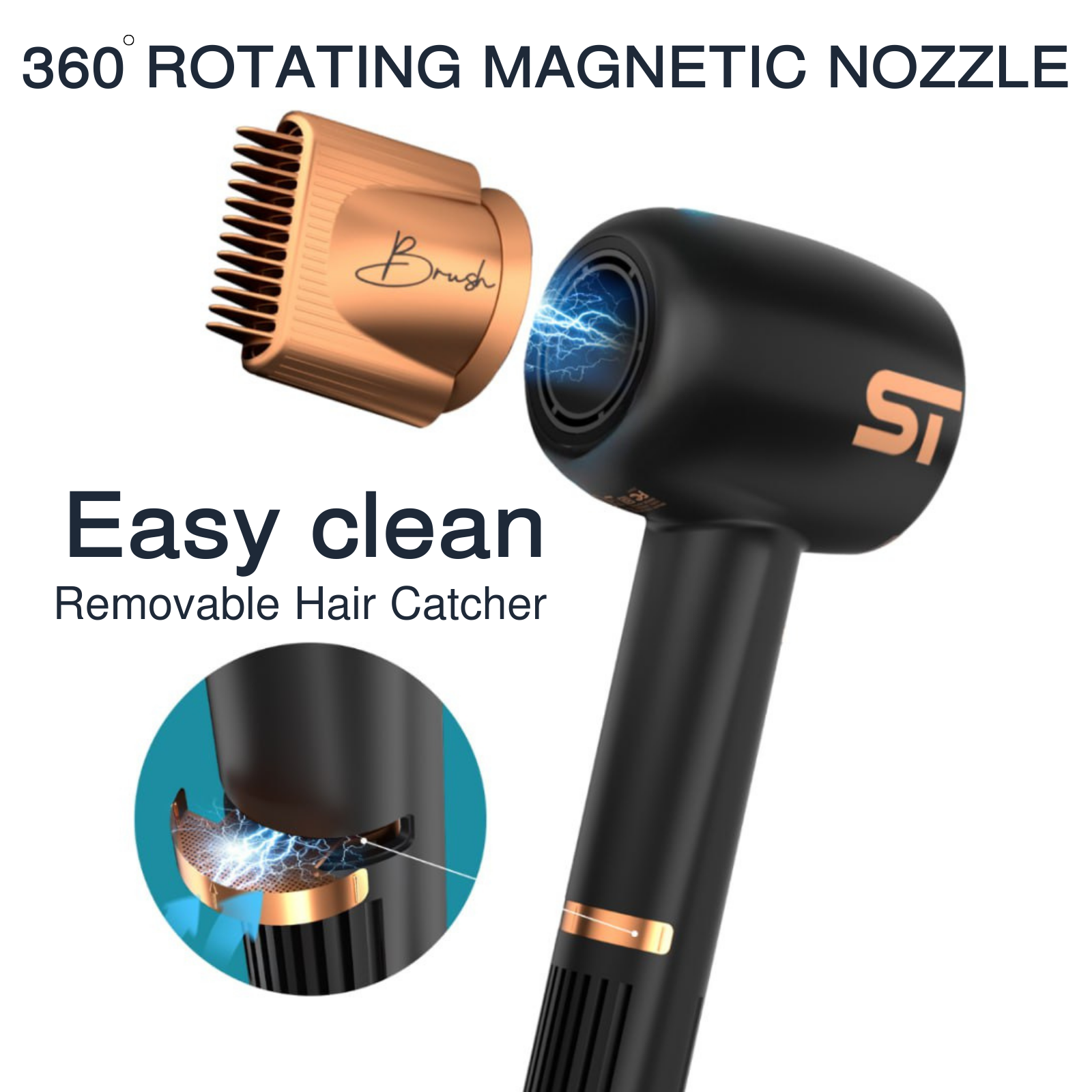 Brushless Hair Dryer - Hair Dryer - Supreme Trimmer Mens Trimmer Grooming kit
#COLOR_BLACK