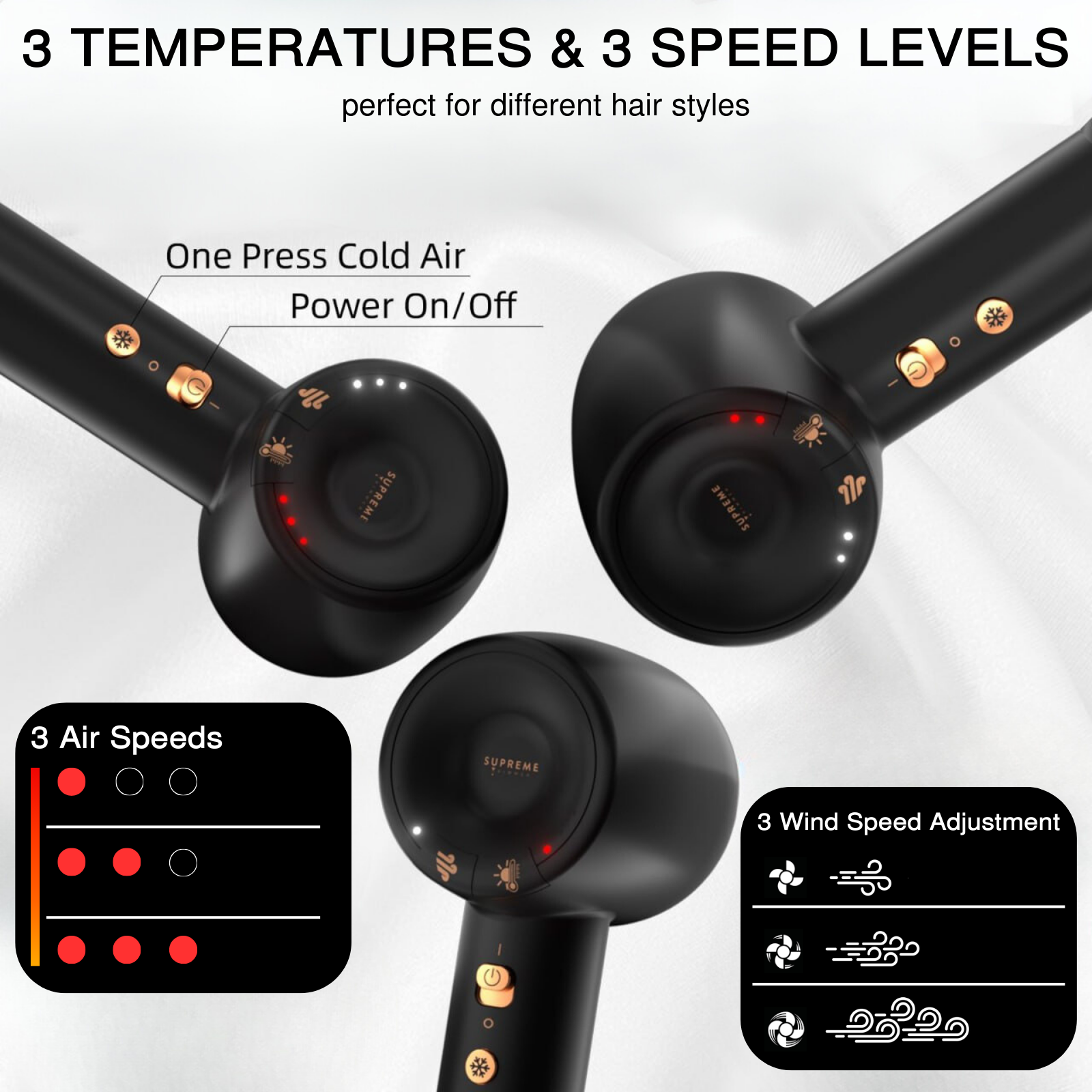 Brushless Hair Dryer - Hair Dryer - Supreme Trimmer Mens Trimmer Grooming kit
#COLOR_BLACK