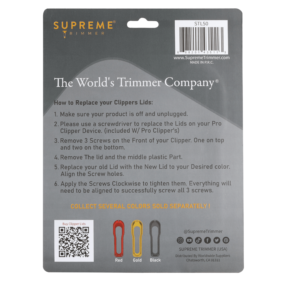 Replacement Lids for Pro Clipper - Hair Clipper & Trimmer Accessories - Supreme Trimmer Mens Trimmer Grooming kit
#COLOR_RED/GOLD/BLACK