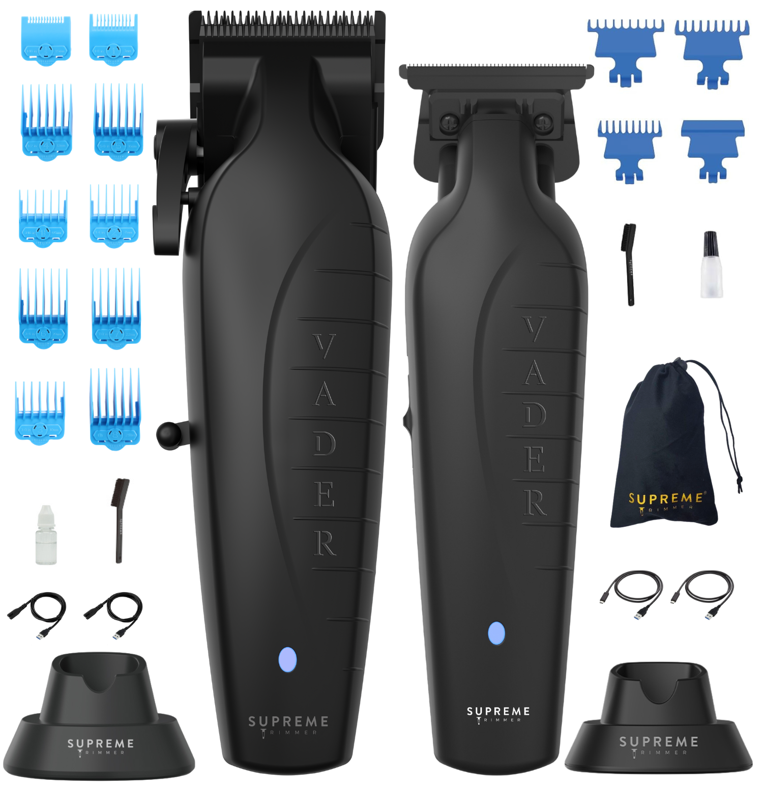 Vader™ Clipper & Vader™ Trimmer Set - Hair Clippers & Trimmers - Supreme Trimmer Mens Trimmer Grooming kit
#COLOR_BLACK