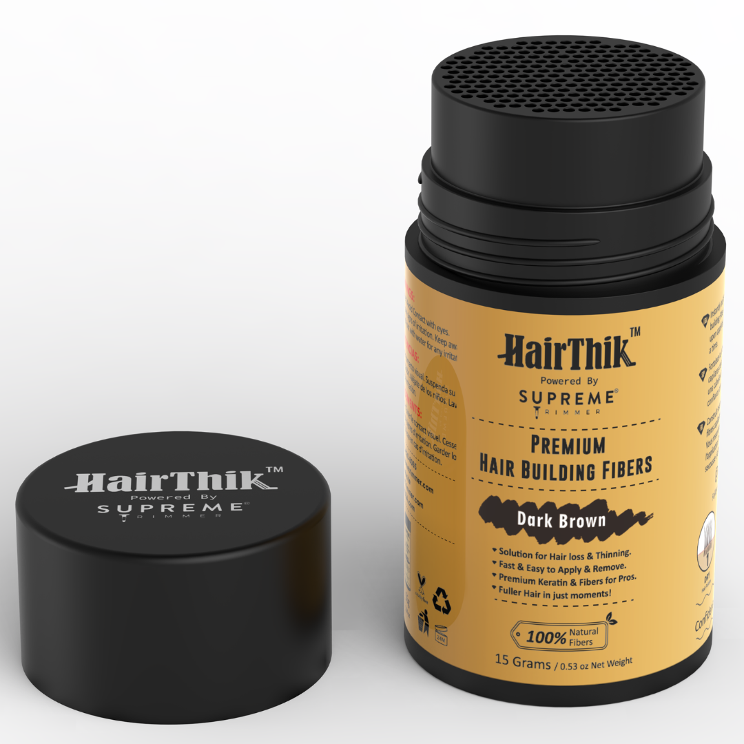 HairThik Hair Fibers - 15 grams - Hair Fiber - Supreme Trimmer Mens Trimmer Grooming kit
#COLOR_DARK BROWN