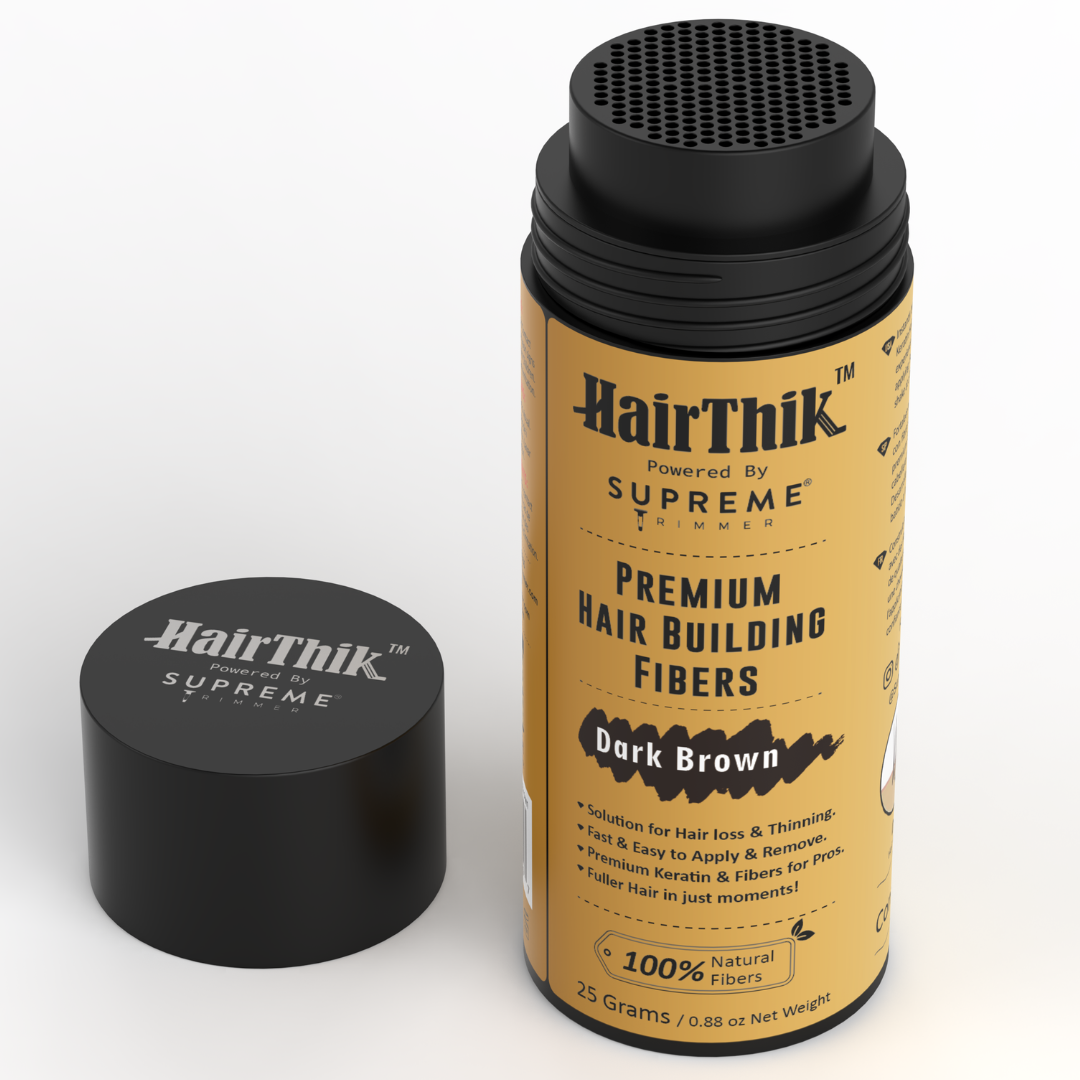HairThik Hair Fibers - 25 grams - Hair Building Fibers - Supreme Trimmer Mens Trimmer Grooming kit
#COLOR_DARK BROWN