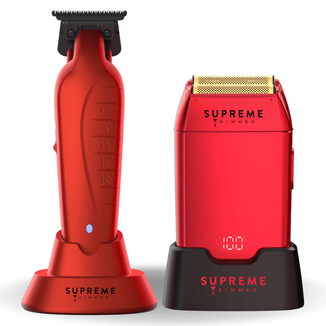Vader™ Trimmer & Crunch™ Shaver Bundle - Hair trimmer and Electric shaver - Supreme Trimmer Mens Trimmer Grooming kit
#COLOR_RED