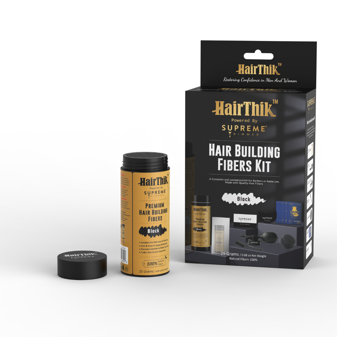 HairThik Hair Fibers Kit - Hair Fiber Kit - Supreme Trimmer Mens Trimmer Grooming kit 
#COLOR_BLACK