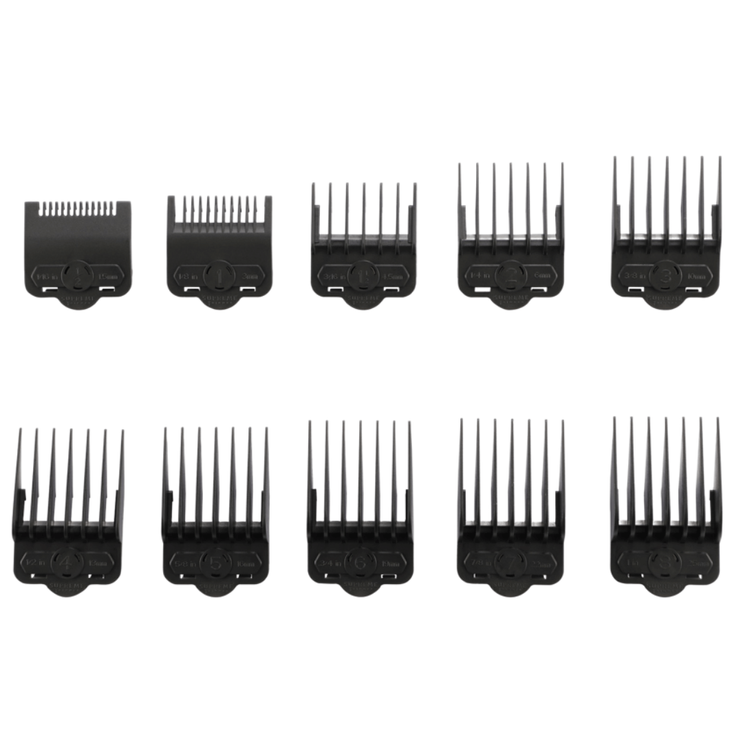 Magnetic/Clip Guards for Clippers (10 piece) CMG100 - Clipper guards - Supreme Trimmer Mens Trimmer Grooming kit 
#COLOR_BLACK