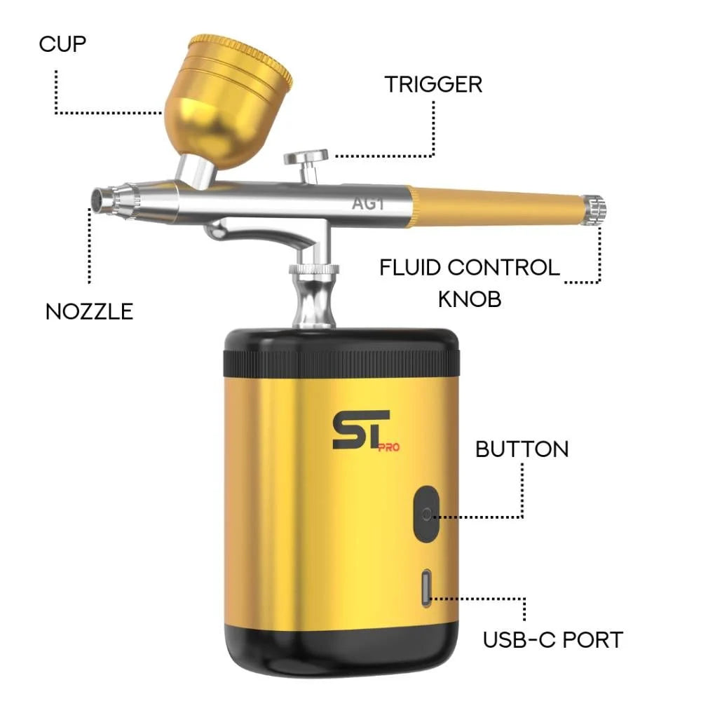 Supreme Trimmer Airbrush Gun Kit - Gold