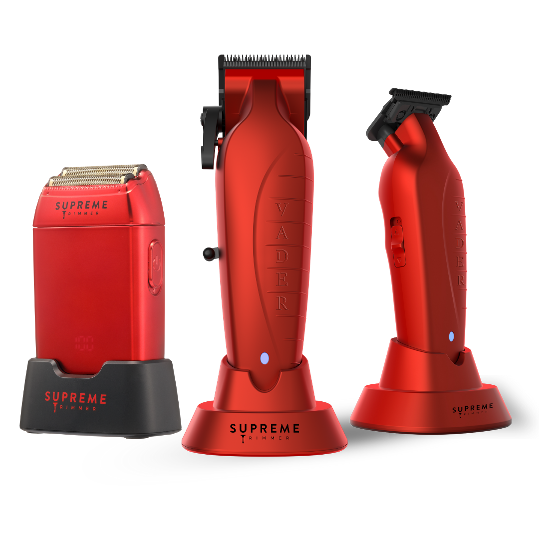 Vader Clipper, Trimmer & Crunch Shaver Bundle - Hair Trimmer, Clipper, and Shaver - Supreme Trimmer Mens Trimmer Grooming kit 
#COLOR_RED