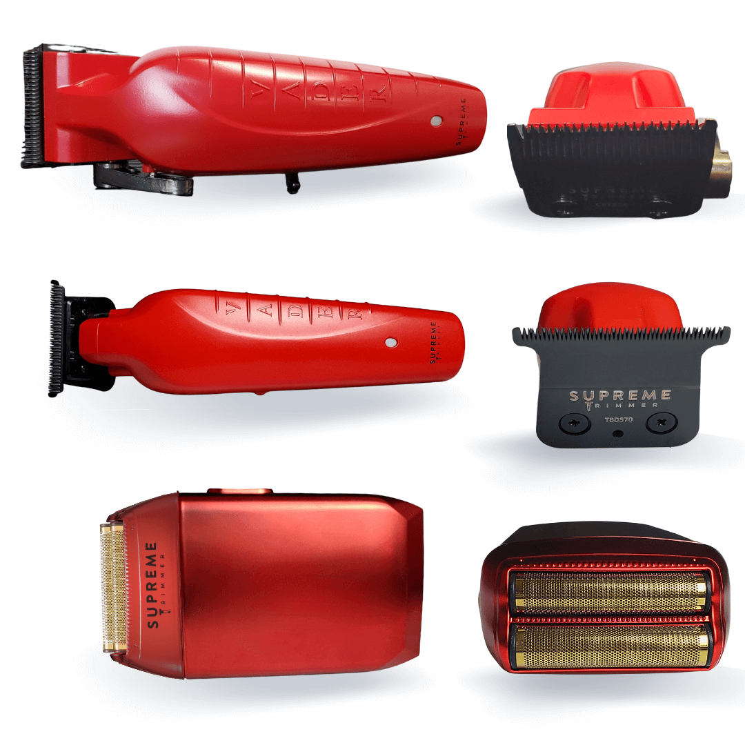 Vader Clipper, Trimmer & Crunch Shaver Bundle - Hair Trimmer, Clipper, and Shaver - Supreme Trimmer Mens Trimmer Grooming kit 
#COLOR_RED